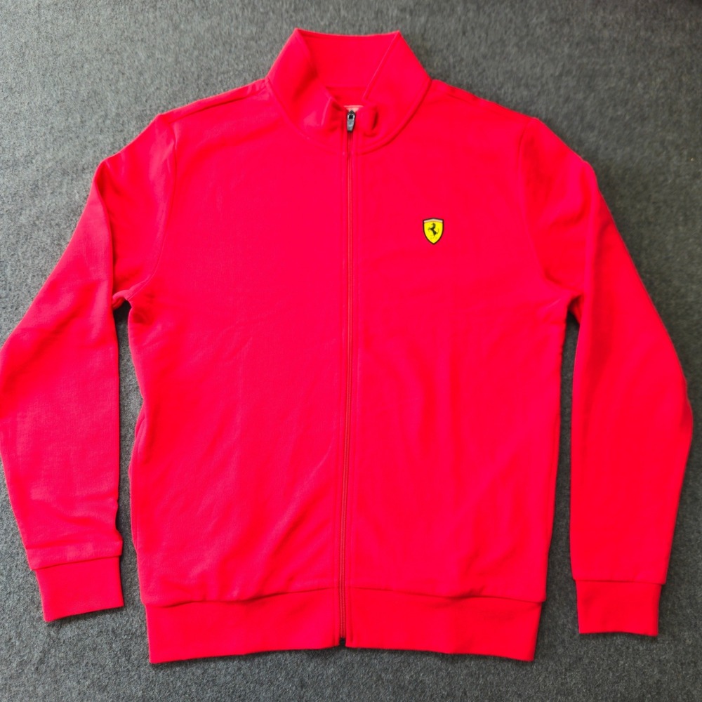 Ferrari Track Jacket Mens XL Red Scuderia Shield Full Zip Fleece EUC